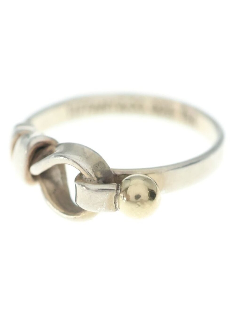 Tiffany & Co Love Knot Ring Silver Yellow Gold